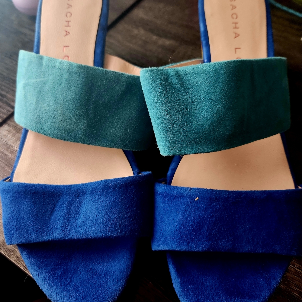 Sacha London Blue and Teal Sandals